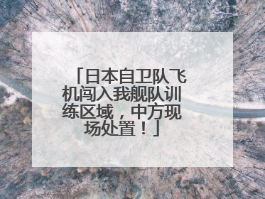 日本自卫队飞机闯入我舰队训练区域，中方现场处置！