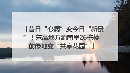 昔日“心病”变今日“新景”！东高地万源南里26栋楼前绿地变“共享花园”