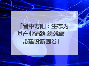晋中寿阳：生态为基产业铺路 绘就廊带建设新画卷