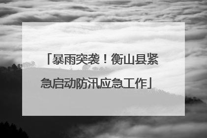 暴雨突袭！衡山县紧急启动防汛应急工作