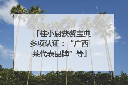 桂小厨获餐宝典多项认证：“广西菜代表品牌”等