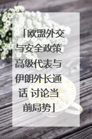 欧盟外交与安全政策高级代表与伊朗外长通话 讨论当前局势