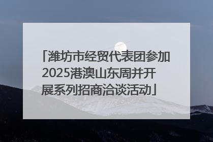 潍坊市经贸代表团参加2025港澳山东周并开展系列招商洽谈活动