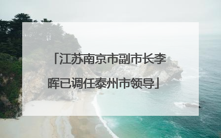 江苏南京市副市长李晖已调任泰州市领导