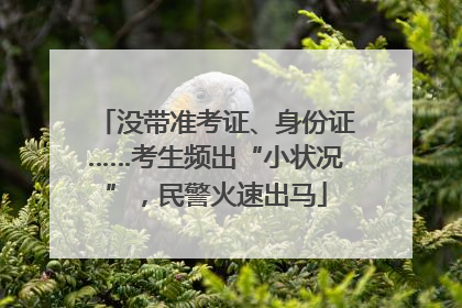 没带准考证、身份证……考生频出“小状况”，民警火速出马
