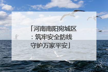 河南南阳宛城区：筑牢安全防线 守护万家平安