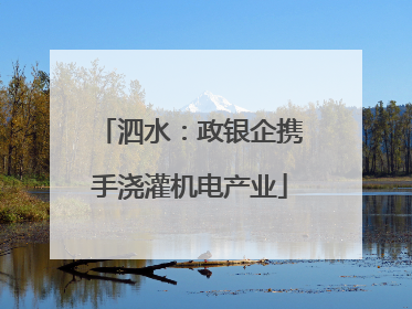 泗水：政银企携手浇灌机电产业