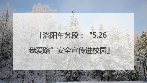 洛阳车务段：“5.26我爱路”安全宣传进校园