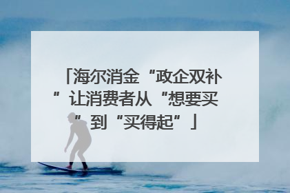 海尔消金“政企双补”让消费者从“想要买”到“买得起”