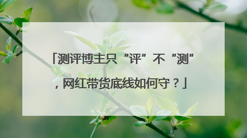 测评博主只“评”不“测”，网红带货底线如何守？