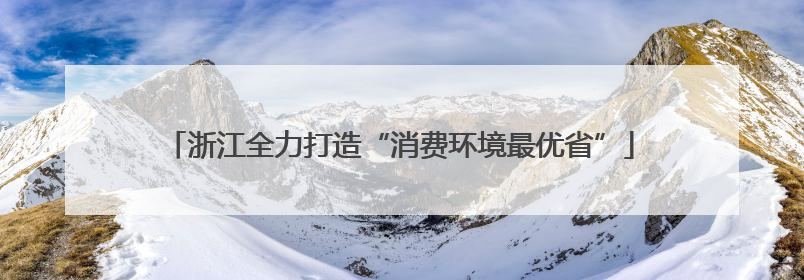 浙江全力打造“消费环境最优省”