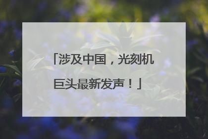 涉及中国，光刻机巨头最新发声！