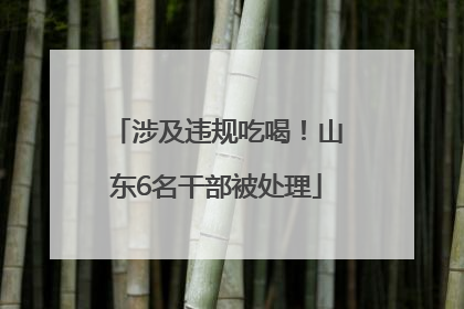 涉及违规吃喝！山东6名干部被处理