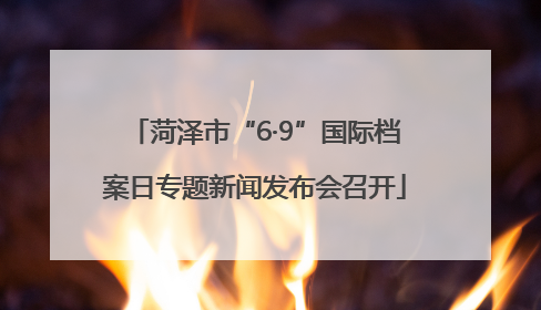 菏泽市“6·9”国际档案日专题新闻发布会召开