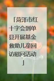 菏泽市红十字会到单县开展基金救助儿童回访慰问活动