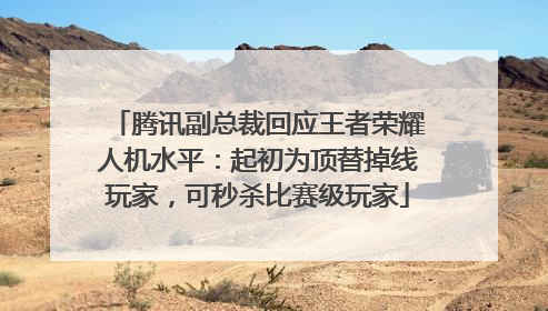 腾讯副总裁回应王者荣耀人机水平：起初为顶替掉线玩家，可秒杀比赛级玩家