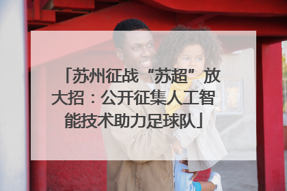 苏州征战“苏超”放大招：公开征集人工智能技术助力足球队