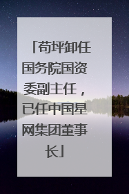 苟坪卸任国务院国资委副主任，已任中国星网集团董事长