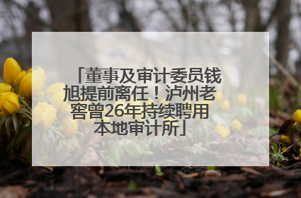 董事及审计委员钱旭提前离任！泸州老窖曾26年持续聘用本地审计所