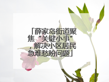 薛家岛街道聚焦“关键小事”，解决小区居民急难愁盼问题
