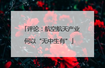 评论：航空航天产业何以“无中生有”