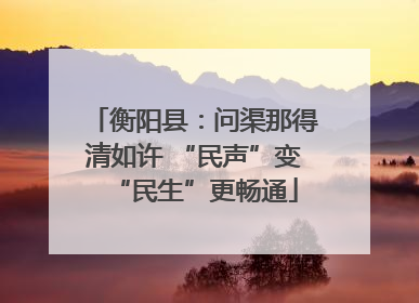 衡阳县：问渠那得清如许 “民声”变“民生”更畅通