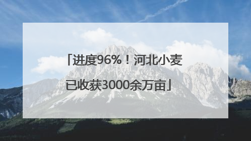 进度96%！河北小麦已收获3000余万亩