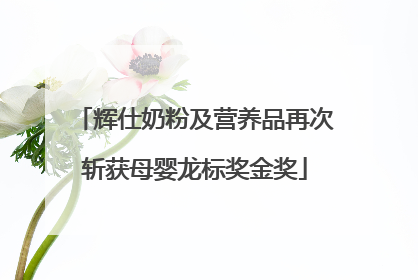 辉仕奶粉及营养品再次斩获母婴龙标奖金奖