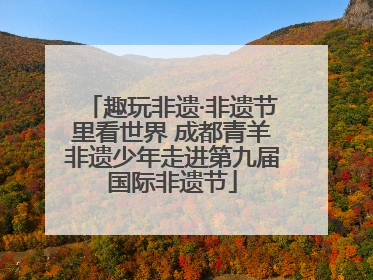 趣玩非遗·非遗节里看世界 成都青羊非遗少年走进第九届国际非遗节