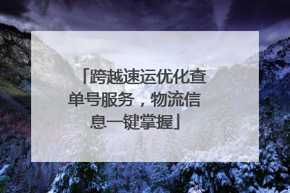 跨越速运优化查单号服务，物流信息一键掌握