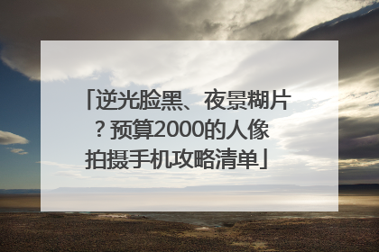 逆光脸黑、夜景糊片？预算2000的人像拍摄手机攻略清单