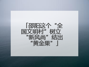 邵阳这个“全国文明村”树立“新风尚”结出“黄金果”