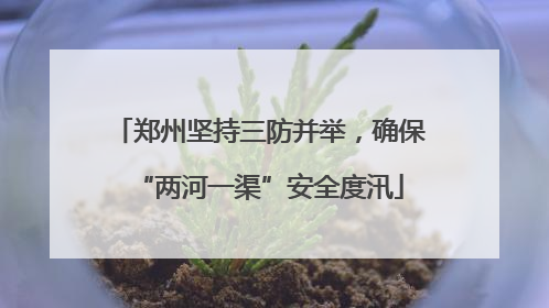 郑州坚持三防并举，确保“两河一渠”安全度汛