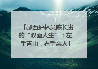 郧西护林员陈长贵的“双面人生”：左手青山，右手亲人