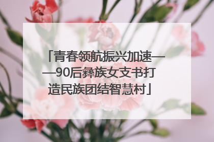 青春领航振兴加速——90后彝族女支书打造民族团结智慧村