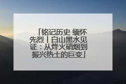 铭记历史 缅怀先烈丨白山黑水见证：从烽火硝烟到振兴热土的巨变