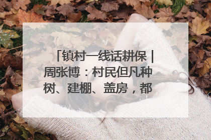 镇村一线话耕保｜周张博：村民但凡种树、建棚、盖房，都要向街道报批