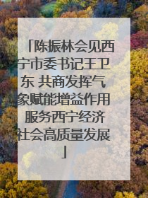 陈振林会见西宁市委书记王卫东 共商发挥气象赋能增益作用 服务西宁经济社会高质量发展