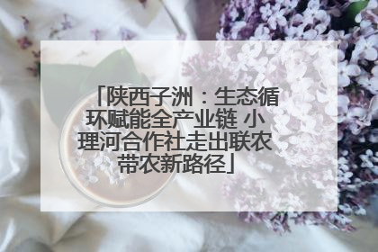 陕西子洲：生态循环赋能全产业链 小理河合作社走出联农带农新路径