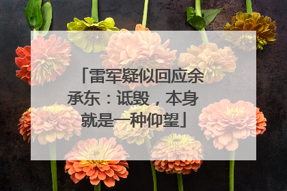 雷军疑似回应余承东：诋毁，本身就是一种仰望