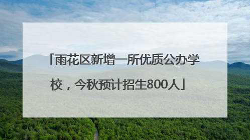 雨花区新增一所优质公办学校，今秋预计招生800人