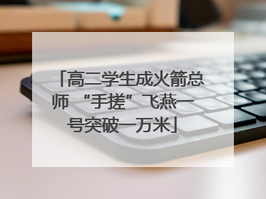 高二学生成火箭总师 “手搓”飞燕一号突破一万米