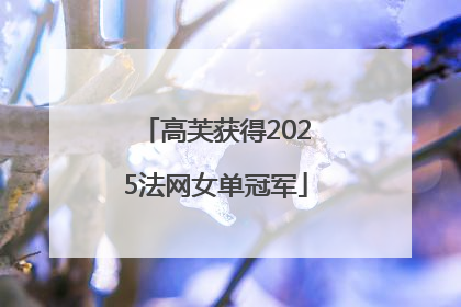 高芙获得2025法网女单冠军