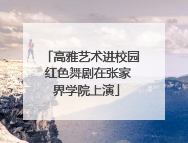 高雅艺术进校园 红色舞剧在张家界学院上演