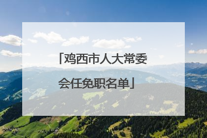 鸡西市人大常委会任免职名单
