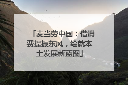麦当劳中国：借消费提振东风，绘就本土发展新蓝图