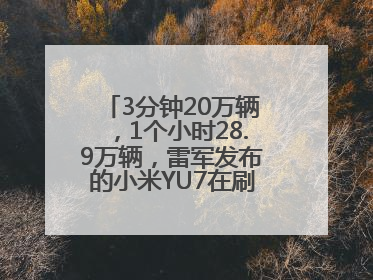 3分钟20万辆，1个小时28.9万辆，雷军发布的小米YU7在刷新汽车界记录？