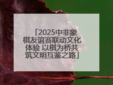 2025中非象棋友谊赛联动文化体验 以棋为桥共筑文明互鉴之路