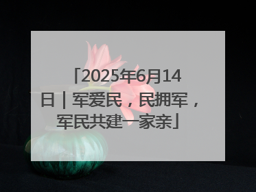 2025年6月14日｜军爱民，民拥军，军民共建一家亲