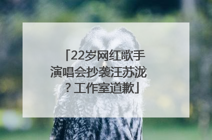 22岁网红歌手演唱会抄袭汪苏泷？工作室道歉